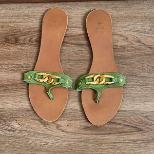 ZARA FLAT LEATHER FLIP-FLOP SIZE 40 eu/ 9 US